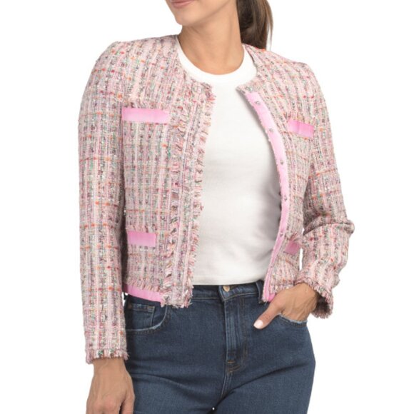 ECRU Button Front Tweed Jacket - Picture 1 of 2